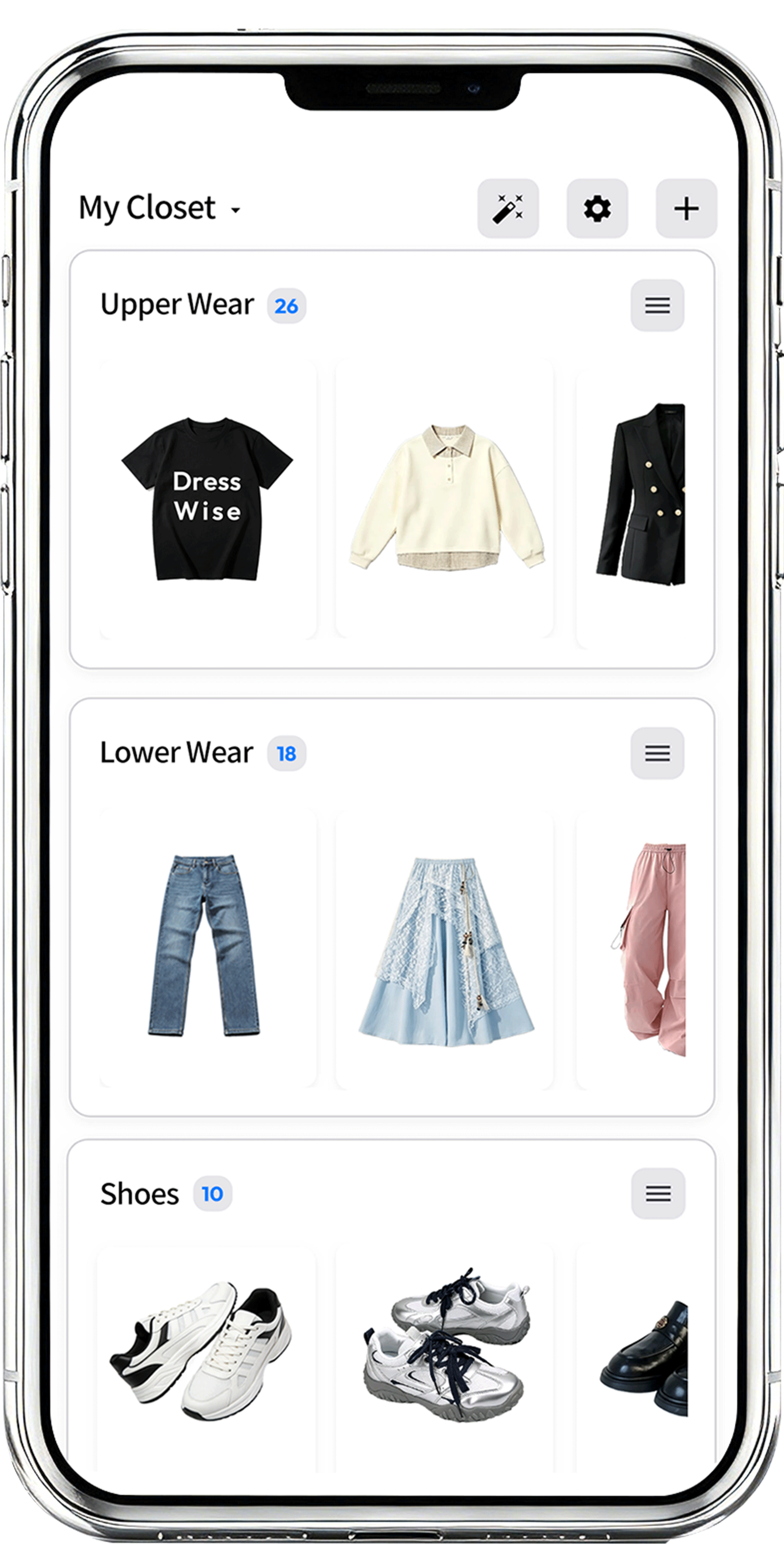 Smart wardrobe screenshot